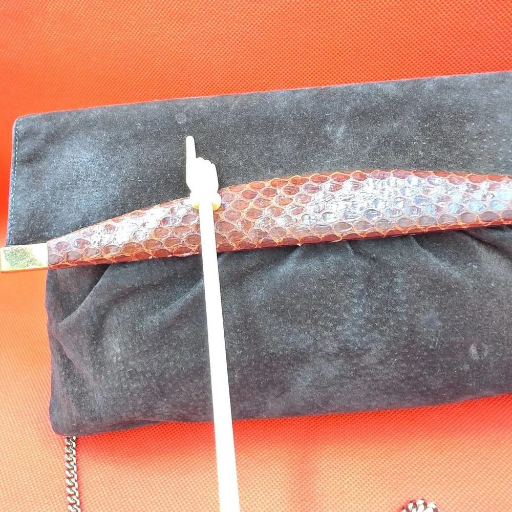 Vintage Bags by Supreme Brown Suede Chain Strap‎ 70's 80's Retro